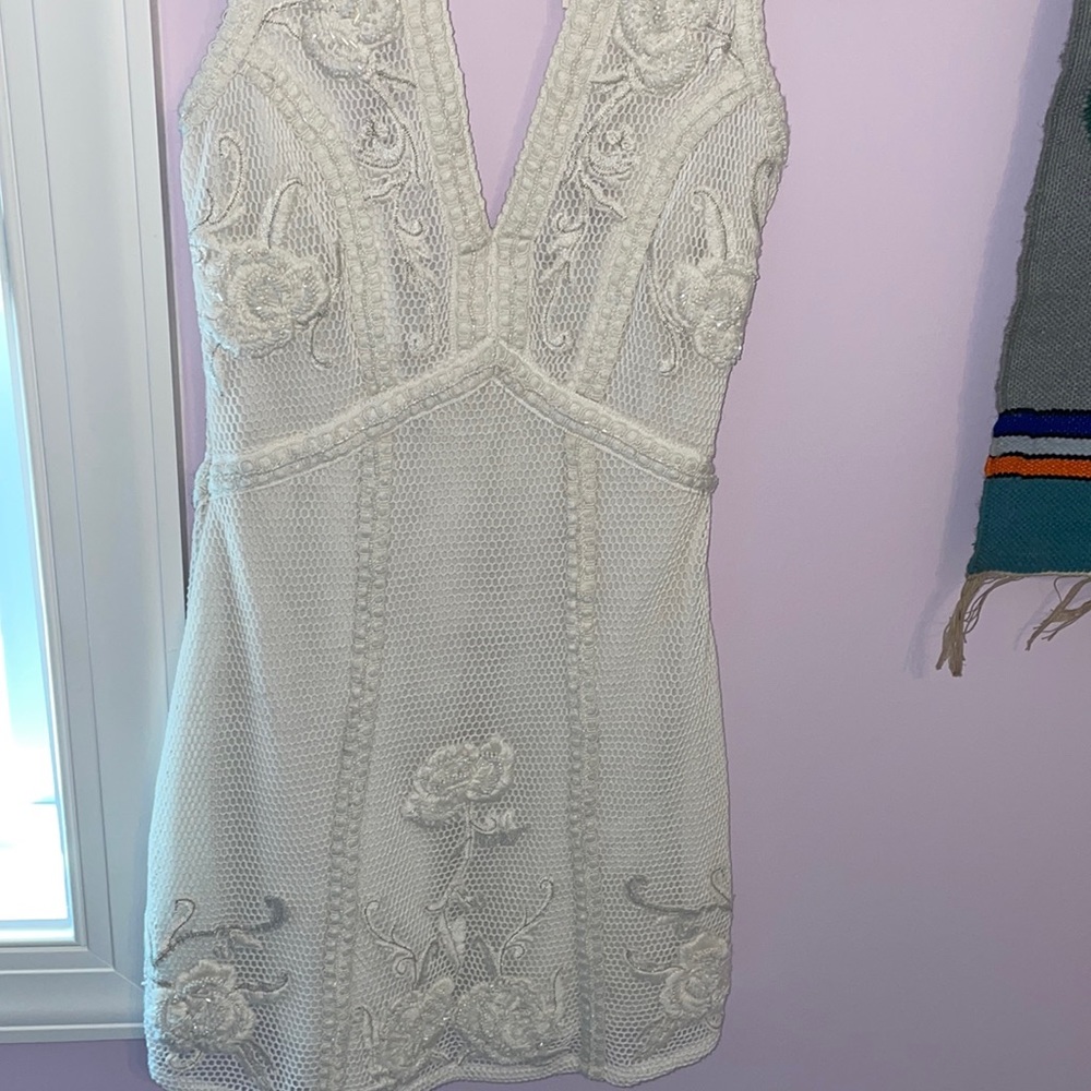 Anthropologie White Mini Dress